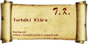 Turbéki Klára névjegykártya