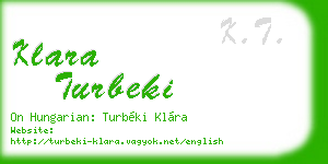klara turbeki business card