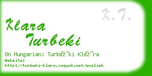 klara turbeki business card